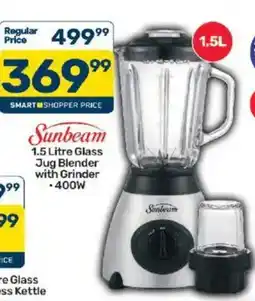 Pick n Pay Sunbeam 1.5 Litre Glass Jug Blender with Grinder offer