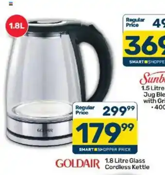 GOLDAIR 1.8 Litre Glass Cordless Kettle
