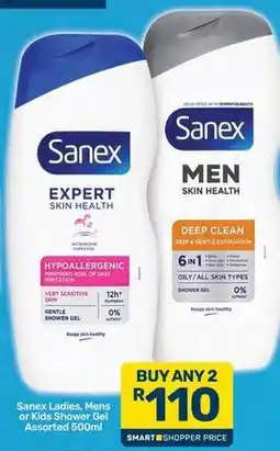 Pick n Pay Sanex - ladies, mens or kids shower gel offer