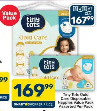 Pick n Pay Tiny Tots Gold Care Disposable Nappies Assorted offer