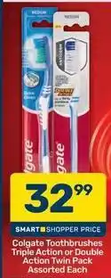 Pick n Pay Colgate - triple action or double action twin pack toothbrushes offer