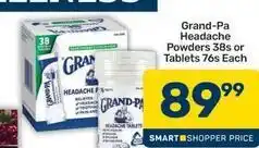 Pick n Pay Grand-pa - headache powders 38s or tablets 76s each offer