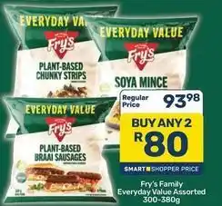 Pick n Pay Fry's - plant-based chunky strips / soya mince / plant-based braai sausages offer