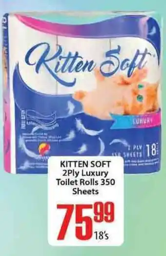Elite Cash & Carry Kitten Soft 2Ply Luxury Toilet Rolls 350 Sheets 18's offer