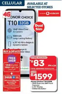 Pick n Pay Honor Choice T10 32GB offer