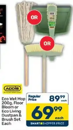 Pick n Pay ADDIS Eco Wet Mop Floor Bloom or Eco Living Dustpan & Brush Set offer