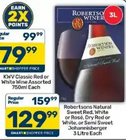 Pick n Pay KWV Classic Red or White Wine Assorted offer