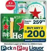 Pick n Pay Hypermarket Heineken - lager or silver cans offer