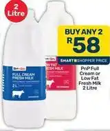 Pick n Pay Hypermarket Full cream or low fat fresh milk offer