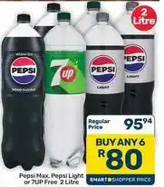 Pick n Pay Hypermarket Pepsi - pepsi max, pepsi light or 7up free offer