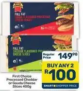 Pick n Pay Hypermarket First choice - processed cheddar or gouda cheese slices offer