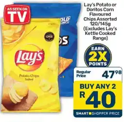 Pick n Pay Lay's Potato or Doritos Corn Flavoured Chips Assorted offer