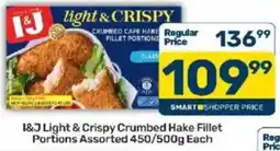 Pick n Pay I&J Light & Crispy Crumbed Hake Fillet Portions Assorted offer