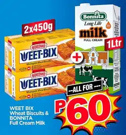 Choppies WEET BIX Wheat Biscuits & BONNITA Full Cream Milk offer