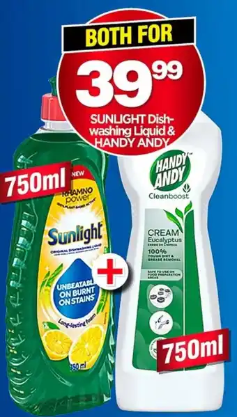 Choppies SUNLIGHT Dish-washing Liquid & HANDY ANDY offer