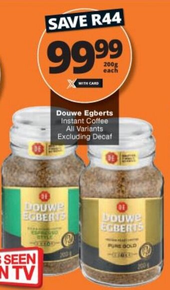 Checkers Douwe Egberts Instant Coffee 200g offer