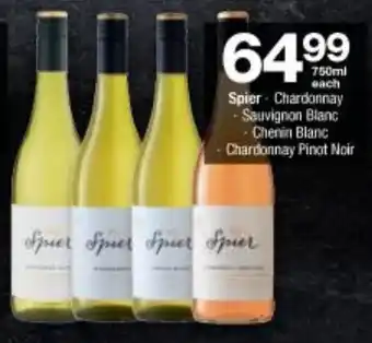 Checkers Spier Chardonnay, Sauvignon Blanc, Chenin Blanc, Chardonnay Pinot Noir 750ml offer