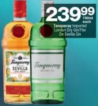 Checkers Tanqueray Imported London Dry Gin/Flor de Sevilla Gin 750ml offer