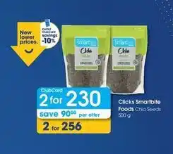 Clicks Clicks - smartbite foods chia seeds offer
