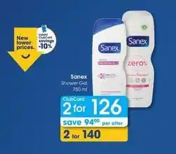 Clicks Sanex - shower gel offer