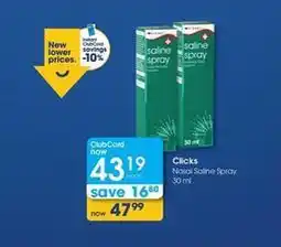 Clicks Clicks - nasal saline spray offer