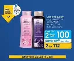 Clicks Oh so heavenly - body wash & body wash foamer offer