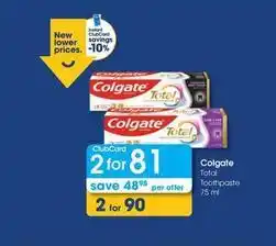 Clicks Colgate - total toothpaste offer