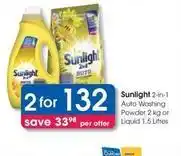 Clicks Sunlight - 2-in-1 auto washing powder or liquid offer