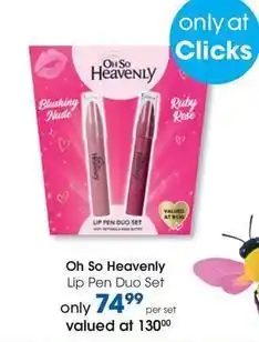 Clicks Oh so heavenly - lip pen duo set offer