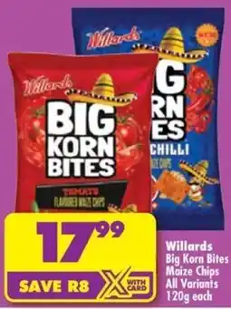 Shoprite Willards Big Korn Bites Maize Chips offer
