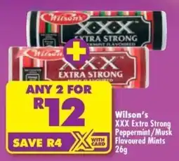 Shoprite Wilson's XXX Extra Strong Peppermint/Musk Flavoured Mints offer
