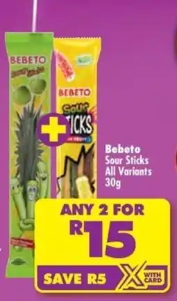 Shoprite Bebeto Sour Sticks offer