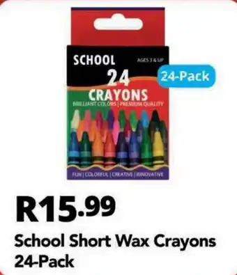 School Short Wax Crayons