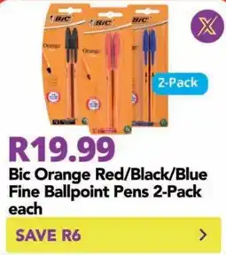 Shoprite Bic Orange Red/Black/Blue Fine Ballpoint Pens offer