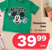 PEP Character tees 0 - 24 months offer