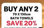 PEP Buy any 2 70 x 130cm Bath Towels Save 20% offer