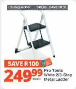 Checkers Hyper Pro Tools White 2/3-Step Metal Ladder offer