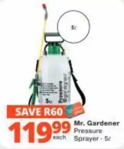 Checkers Hyper Mr. Gardener Pressure Sprayer offer