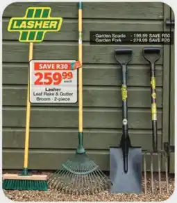 Checkers Hyper Lasher Leaf Rake & Gutter Broom offer