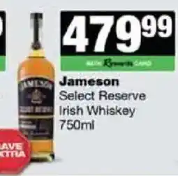 Spar Tops Jameson Select Reserve Irish Whiskey offer