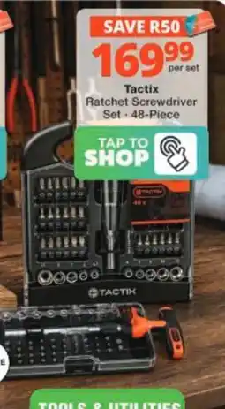 Checkers Hyper Tactix Ratchet Screwdriver Set offer