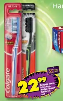 Shoprite Colgate Double Action Hard/Medium Charcoal Toothbrush offer