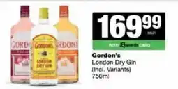 Spar Tops Gordon's London Dry Gin offer