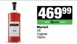 Spar Tops Martell VS Cognac offer