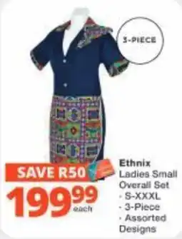 Checkers Hyper Ethnix Ladies Small Overall Set Assorted offer
