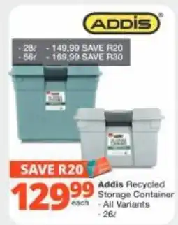 Checkers Hyper Addis Recycled Storage Container offer