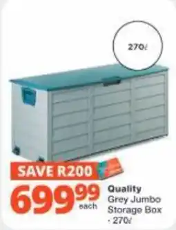 Checkers Hyper Quality Grey Jumbo Storage Box offer