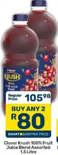 Pick n Pay Clover Krush 100% Fruit Juice Blend Assorted offer