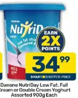Pick n Pay Danone NutriDay Low Fat Full Cream or Double Cream Yoghurt Assorted offer