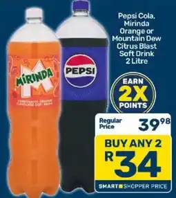 Pick n Pay Pepsi Cola, Mirinda Orange or Mountain Dew Citrus Blast Soft Drink offer